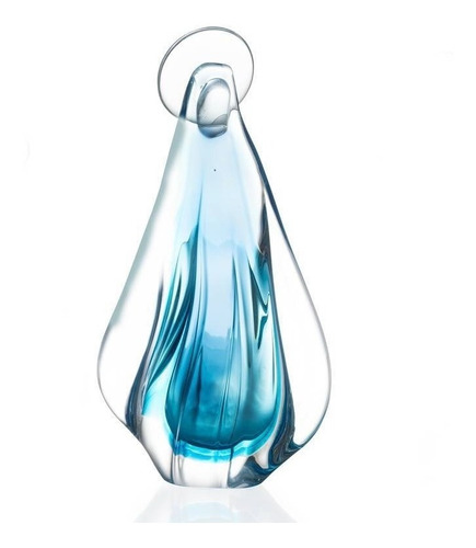 Imagem Santa Cristal Murano Azul 15x30cm Sao Marcos 12x