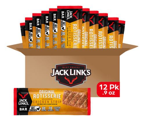 Jack Link's Barras De Carne, Pollo Asador, 12 Unidades, 0.2.