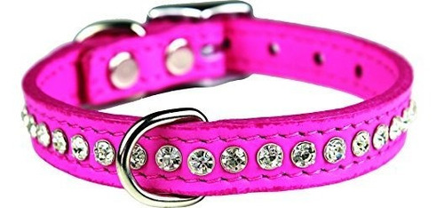 Omnipet Piel Estilo De Cristal Y Cuero Collar De Perro, 12  