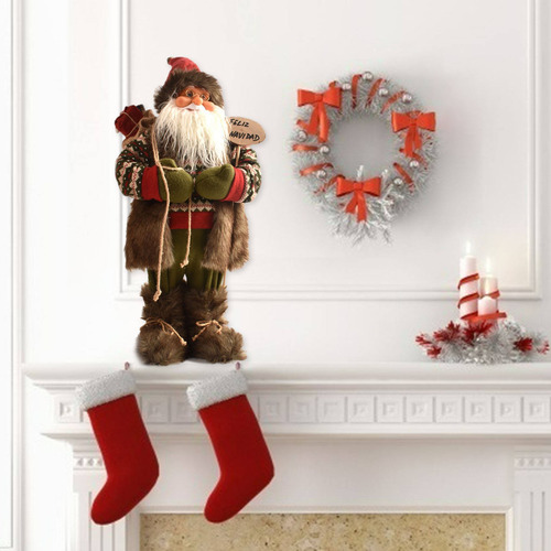 Imagem 6 de 8 de Boneca De Boneco De Neve Papai Noel Árvore 45cm Pele Marrom
