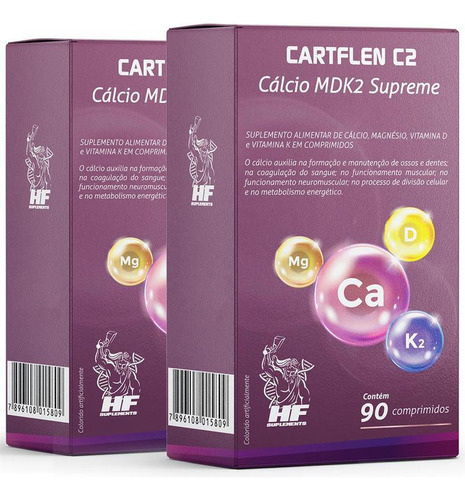 Suplemento Cartflen C2 Cálcio Mdk2 90 Comprimidos
