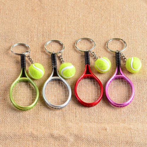 2 Unidades De Mini Raquete De De Tênis Pingente Chaveiro