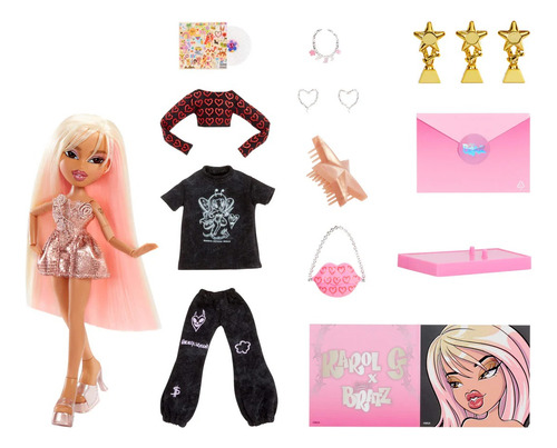 Muñeca De Colección Bratz Karol G - 3 Atuendos Diferentes