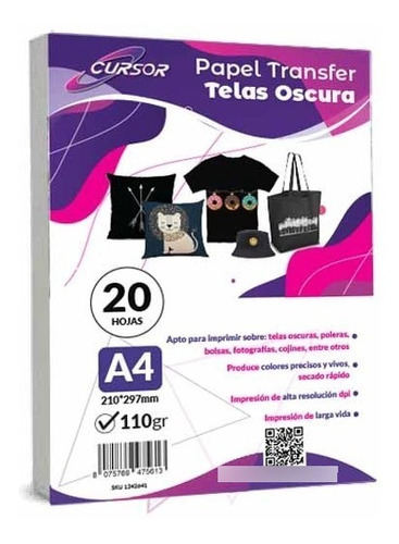 60hojas Papel Transfer Telas Oscura A4 +siliconado Enviograt