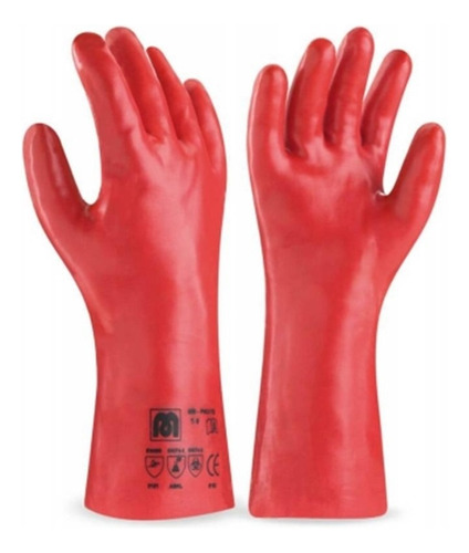 Guante Pvc Rojo 30 Cm Semipesado Iram