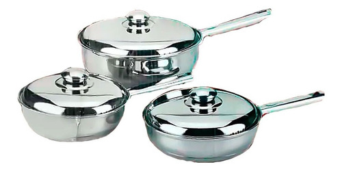 Imagen 1 de 2 de Set De Sartenes 6 Piezas En Acero Eurocuisine - S-ec-0610bmt