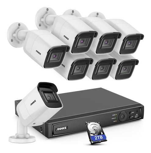 Annke Sistema Camara Seguridad Poe Canal Uhd Nvr Ip Audio Tb