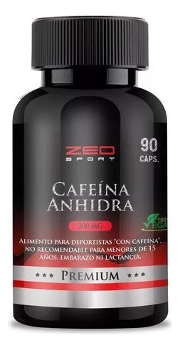 Cafeina Anhidra 200mg 90 Caps Zeo. Energia Concentracion