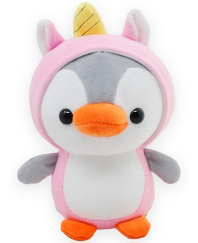 Peluche Kawaii Pingüino Con Disfraz De Unicornio Regalo Niña