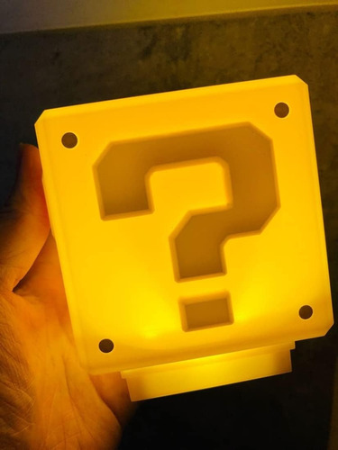 Luz Nocturna Led Mario Con Lámpara De Escritorio Con Sonido Color De La Estructura Color Primario Color De La Pantalla Signo De Interrogación