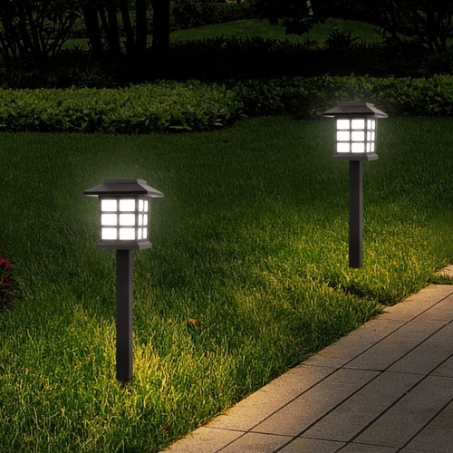 Luminaria Espeto Energia Solar Kit 4 Unid Jardim Iluminação