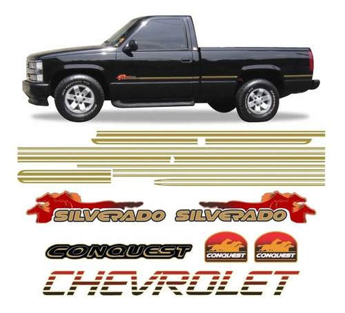 Adhesivo Calcos Laterale Chevrolet Silverado Conquest 99 Sv0