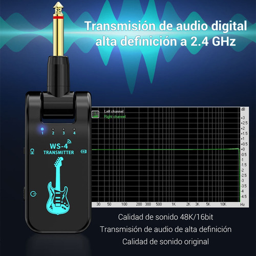 Sistema Transmisor Y Receptor Inalámbricos Guitarra 2.4ghz