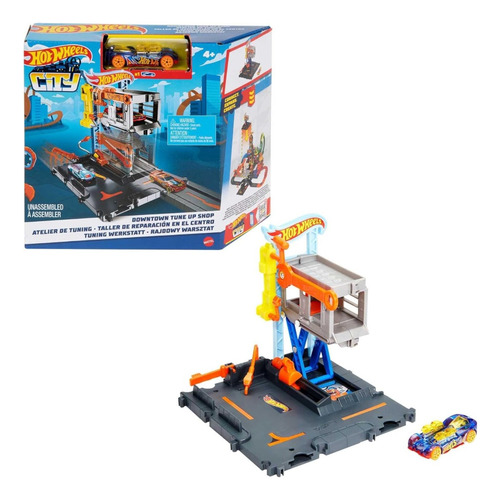 Hot Wheels City Pista Taller De Reparaciones + 1 Auto Hotwhe