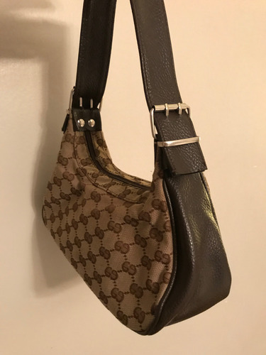 Cartera Shoulder Bag Cuero Canvas Monogram Gg No Gucci Marrón Monogram Níquel Marrón Oscuro (Usado)