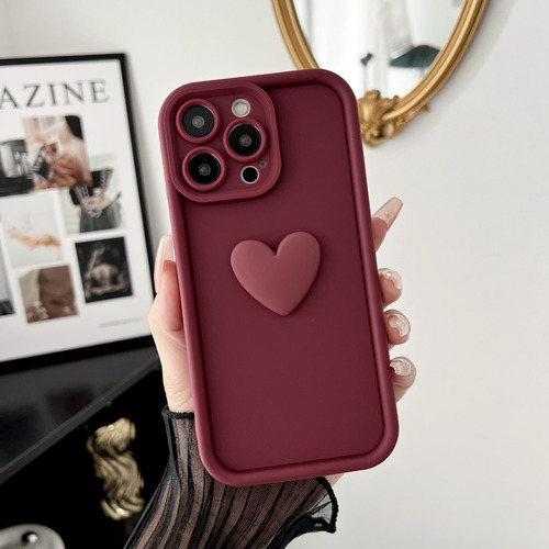 Funda De Silicona De Lujo Con Corazón 3d For iPhone New