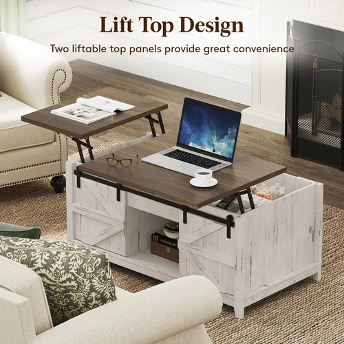 Lifewit Mesa Auxiliar De Doble Elevación Con Puertas