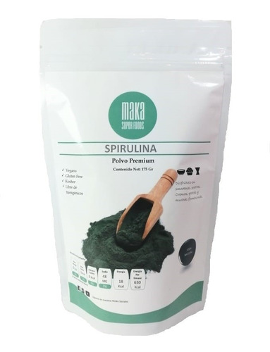 Spirulina Premium En Polvo 175 Gr Cetificada Kosher Vegano