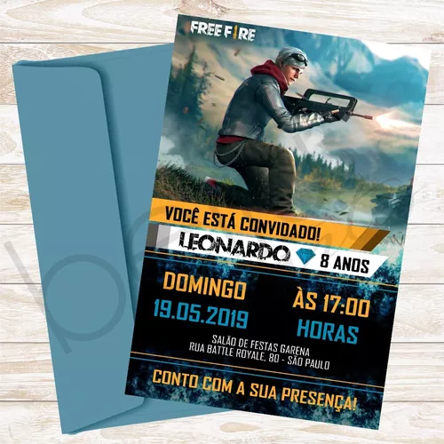 Festa tema FREE FIRE: Convite para impressão free fire