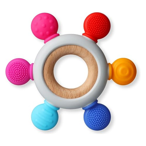 Baby Teething Toys, Silicone Chewable Rings With Organi...