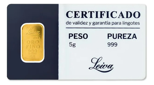 Lingote De Oro 24k 5 Gramos Leiva Joyas