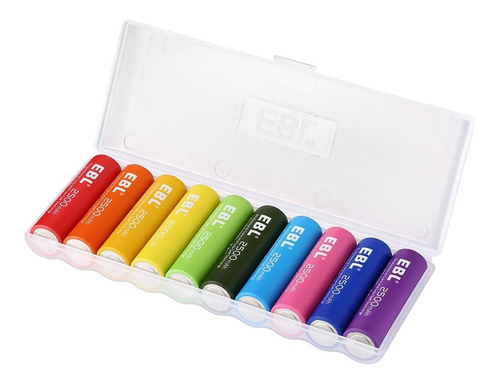 Arco Iris Ebl 10pcs Colorido 2500mah Ni-mh Batería Recargabl