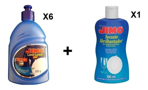 Kit 6 Jimo Lava Louças Gel + 1 Jimo Secante Abrilhantador