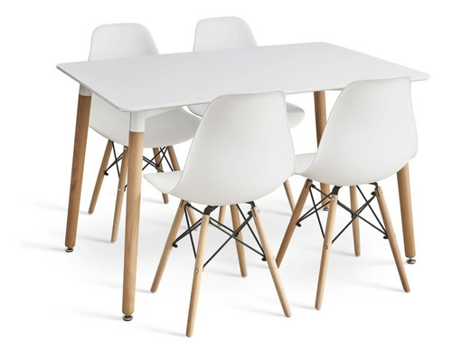 Combo Mesa Eames 120 * 80 Cm + 4 Silla Dsw - Alto Impacto