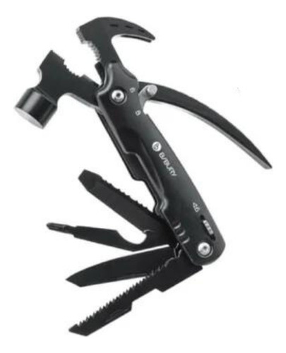 Martillo Multi Herramienta 12 En 1 Para Acampar Con Bloqueo Negro