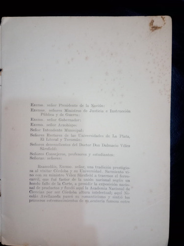 Homenaje Intelectual Al Dr Dalmacio Vélez Sársfield