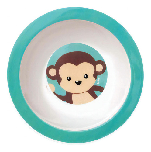 Prato Infantil Divertido Para Bebe E Crianca Bowl Plastico Cor Verde Macaco