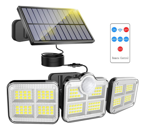 Luz Solar Al Aire Libre, 3 Cabezas De Luces De Sensor De Mov