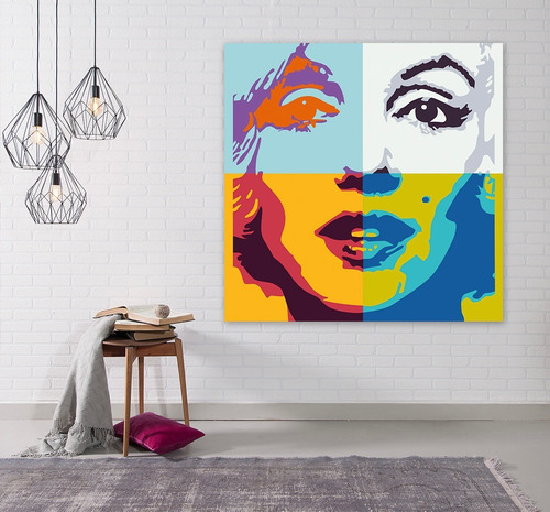 Marilyn Pop Art 100x100cms Lienzo Canvas  Cuadro Decorativo