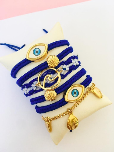 Imagem 4 de 6 de Mix Pulseiras Feminina Olho Grego Praiana