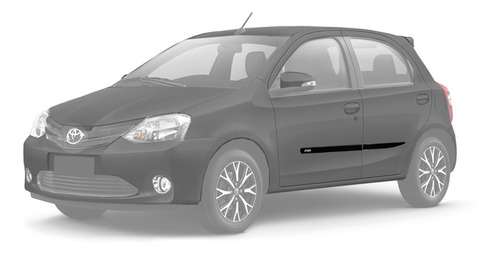 Imagem 5 de 5 de Friso Lateral Etios 2013 A 2019 Abs Preto Infinito Seancar