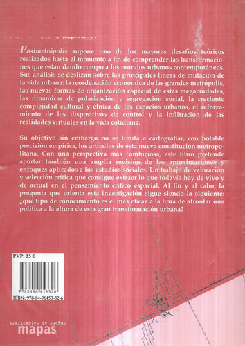 Postmetrópolis Estudios Ciudades Y Regiones / Edward W. Soja (Usado)