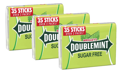 Chiclets 3pack Doublemint Con 35 Sin Azúcar *importado**