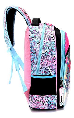 Mochila Escolar Skora 13561 Color Tornasolado Diseño Geométrico 20l
