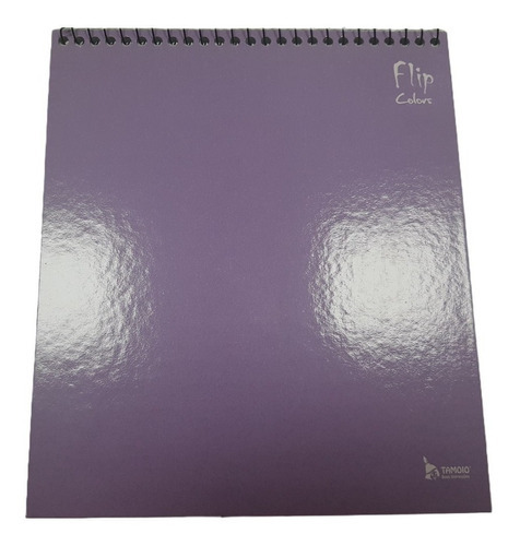 Caderno Espiral Superior P/ Canhoto Capa Dura Flip 80 Folhas Capa Pastel