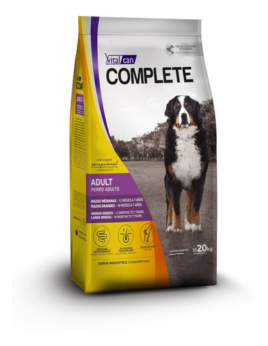 Alimento Complete Perro Adulto Raza Mediana Y Grande 20kg