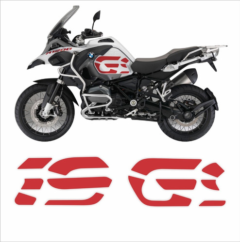 Par De Adesivos Compatível Com Tanque Bmw R1200 Gs  Vermelho