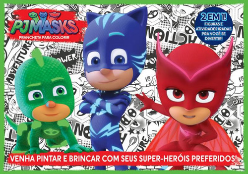 Livro Pj Masks Prancheta Para Colorir