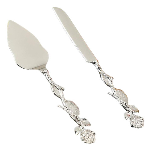 Juego De Cuchillos Para Servir Tartas De Boda, Plateado