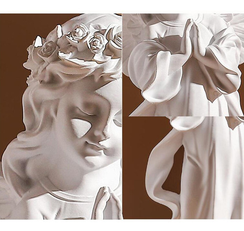 Estatua De Estatuilla De Ángel Rezando De Resina De 2