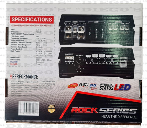Imagen 8 de 8 de Amplificador Rock Series Rks-p1000.1dm 2800w