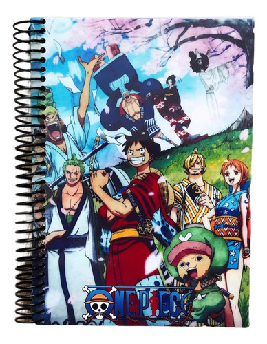 Cuaderno Rayado A5 Tapa Dura Con Stickers One Piece Anime