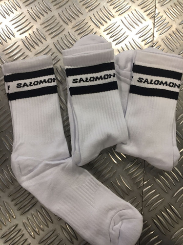 Medias Salomon Tripack Running Outdoor Hombre - Full Salas Blanco Liso 39-44