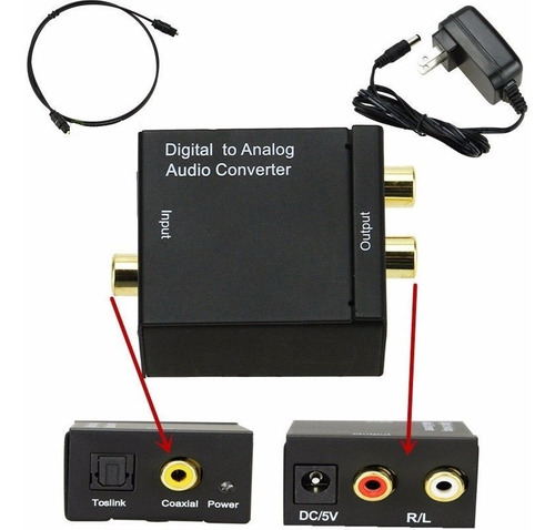 Adaptador Conversor De Áudio Digital Para Analógico C Cabo