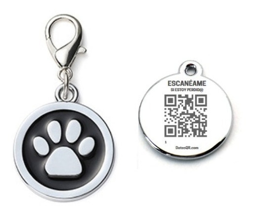 Placa Para Mascota - Perro, Gato - Con Sistema Qr - Huella