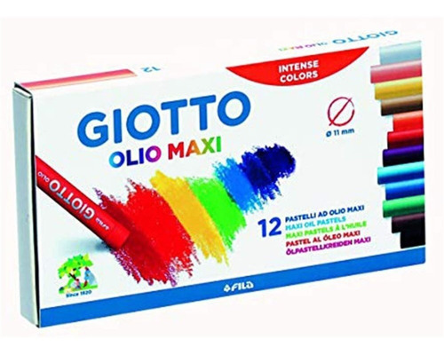 Pastel Al Oleo Maxi Giotto X 12 Colores Tiza Graso Olio